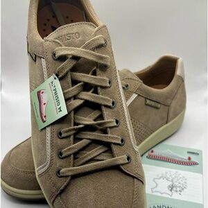 NWT W/BOX MEPHISTO HARRISON MENS SHOES SIZE 11.5 M (EURO 11) TAUPE SUEDE LACE UP